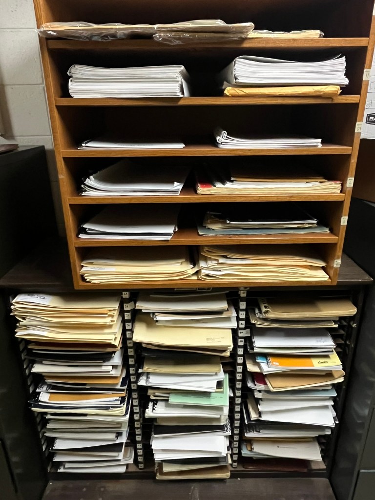 Oversize score collection in UW-Madison Band Library